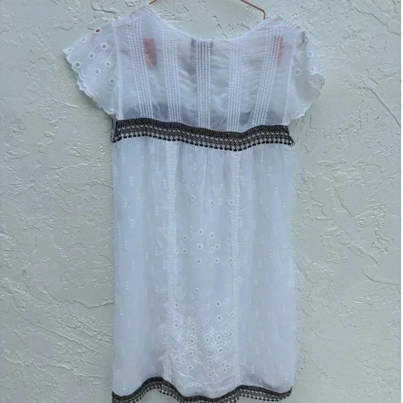 Johnny Was Womens Keyhole Embroidery Eyelet Daisy Dress White Size XS to Small - Picture 8 of 15